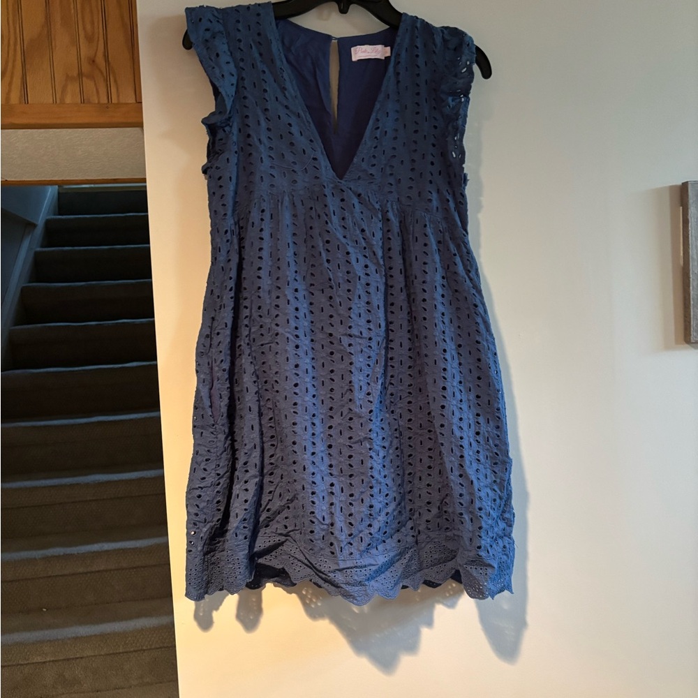 Blue Pink Lily Romper